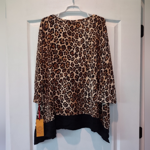 NWT Ruby Rd. Leopard Print Tunic with Black Hem 3X - Picture 2 of 8